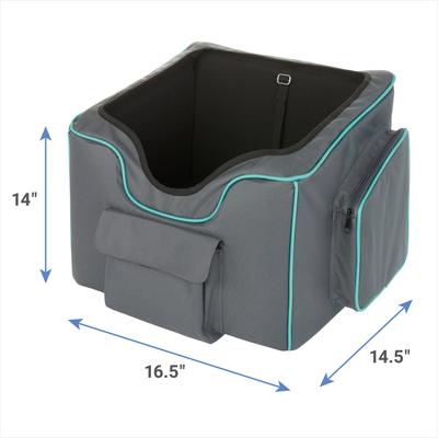 Show full view: Frisco Travel Dog Bucket Booster Seat, Gray/Teal, Regular slide 2 of 7