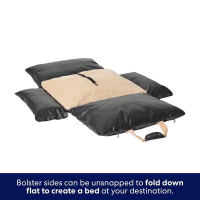 Show full view: Frisco Travel Lounger & Bolster Dog Bed, Black slide 3 of 10