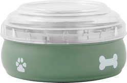 Frisco Travel Non-skid Stainless Steel Dog & Cat Bowl, Artichoke Green, Medium: 3 cup