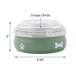 Frisco Travel Non-skid Stainless Steel Dog & Cat Bowl, Artichoke Green, Medium: 3 cup slide 2 of 7
