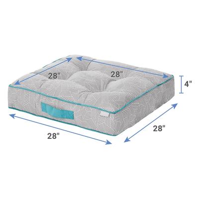 Show full view: Frisco Tufted Pillow Cat & Dog Bed with Removable Cover, Light Gray Basketweave, Medium slide 3 of 10