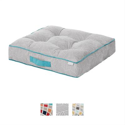 Show full view: Frisco Tufted Pillow Cat & Dog Bed with Removable Cover, Light Gray Basketweave, Medium slide 4 of 10