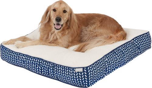 Show full view: Frisco Tufted Pillow Cat & Dog Bed with Removable Cover, Navy Herringbone, Large slide 3 of 11