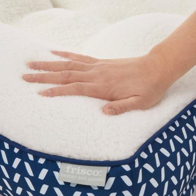 Show full view: Frisco Tufted Pillow Cat & Dog Bed with Removable Cover, Navy Herringbone, Large slide 7 of 11