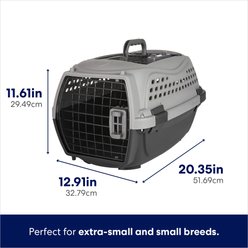 Frisco Two Door Top Load Plastic Dog & Cat Kennel, Grey, 20-in slide 2 of 5