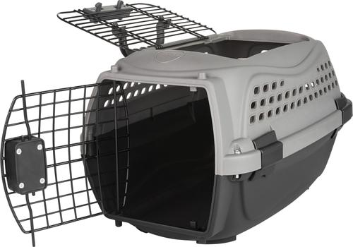 Show full view: Frisco Two Door Top Load Plastic Dog & Cat Kennel, Grey, 20-in slide 3 of 7