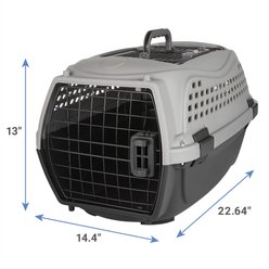 Frisco Two Door Top Load Plastic Dog & Cat Kennel, Grey, 22-in slide 2 of 5