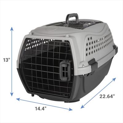 Show full view: Frisco Two Door Top Load Plastic Dog & Cat Kennel, Grey, 22-in slide 3 of 8