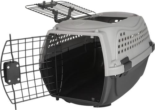 Show full view: Frisco Two Door Top Load Plastic Dog & Cat Kennel, Grey, 22-in slide 4 of 8