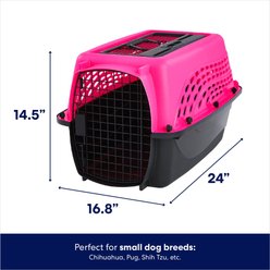 Frisco Two Door Top Load Plastic Dog & Cat Kennel, Pink, 24-in slide 2 of 8