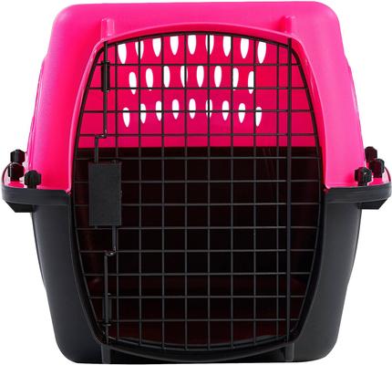 Show full view: Frisco Two Door Top Load Plastic Dog & Cat Kennel, Pink, 24-in slide 6 of 10