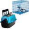 Show in main carousel: Frisco Two Door Top Load Plastic Kennel, 24-in + Fold & Carry Single Door Collapsible Wire Dog Crate, Blue, 24 inch slide 1 of 9