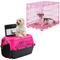 Show in main carousel: Frisco Two Door Top Load Plastic Kennel, 24-in + Fold & Carry Single Door Collapsible Wire Dog Crate, Pink, 24 inch slide 1 of 9