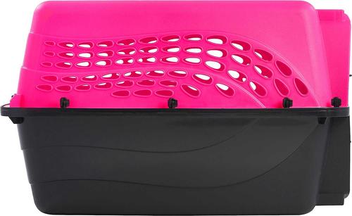 Show full view: Frisco Two Door Top Load Plastic Kennel, 24-in + Fold & Carry Single Door Collapsible Wire Dog Crate, Pink, 24 inch slide 5 of 9