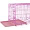 Show in main carousel: Frisco Two Door Top Load Plastic Kennel, 24-in + Fold & Carry Single Door Collapsible Wire Dog Crate, Pink, 24 inch slide 6 of 9