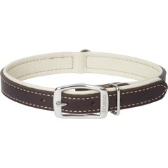 Frisco Two Tone Top Grain Leather Collar, Latigo/Cream, 20-in