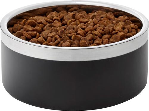 Show full view: Frisco Two-Toned Double Wall Insulated Indoor Dog & Cat Bowl, Black, Medium: 6 cup, 1 count slide 3 of 9