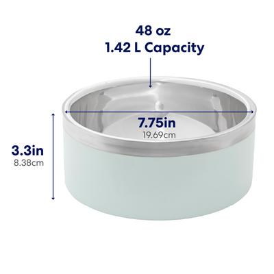 Show full view: Frisco Two-Toned Double Wall Insulated Indoor Dog & Cat Bowl, Mint, Medium: 6 cup, 1 count slide 3 of 10