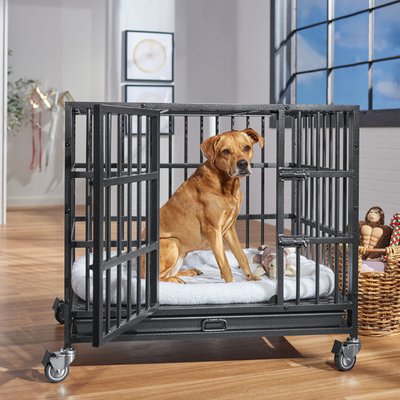 Frisco Frisco Ultimate Heavy Duty Steel Metal Single Door Dog Crate, Medium