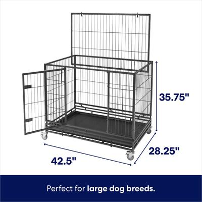 Show full view: Frisco Ultimate Lightweight Heavy Duty Foldable & Stackable Steel Metal Single Door Dog Crate, Large slide 2 of 11