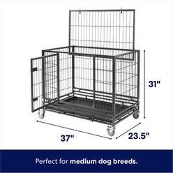 Frisco Ultimate Lightweight Heavy Duty Foldable & Stackable Steel Metal Single Door Dog Crate, Medium slide 2 of 8