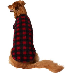 Frisco Ultra Lightweight Plaid Dog & Cat Fleece Vest, Red Plaid, XX-Large