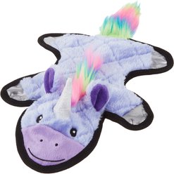 Frisco Unicorn Stuffing-Free Flat Plush Squeaky Dog Toy, Purple, Medium/Large