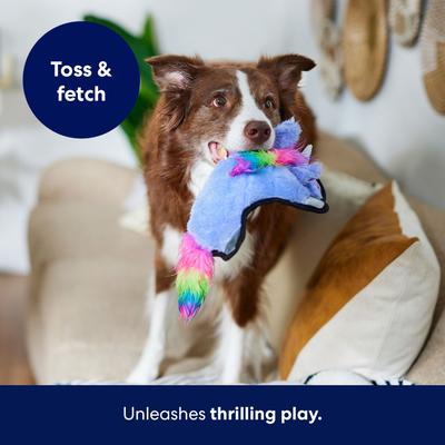 Show full view: Frisco Unicorn Stuffing-Free Flat Plush Squeaky Dog Toy, Purple, Medium/Large slide 5 of 7