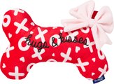 Frisco Valentine Bone Reversible Plush Squeaky Dog Toy, Hugs & Kisses, Medium/Large