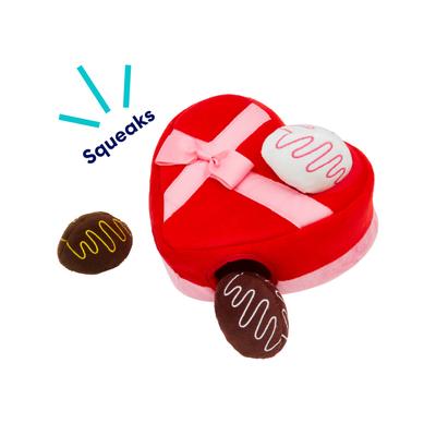 Show full view: Frisco Valentine Box of Chocolates Hide & Seek Puzzle Plush Squeaky Dog Toy, Small slide 5 of 9