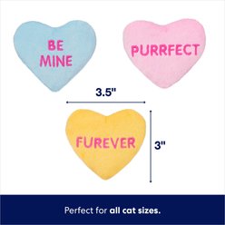 Frisco Valentine Candy Hearts Plush Cat Toy with Catnip, Pastel, 3 count slide 2 of 5