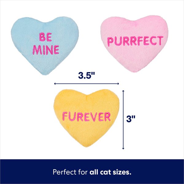 Frisco Valentine Candy Hearts Plush Cat Toy with Catnip