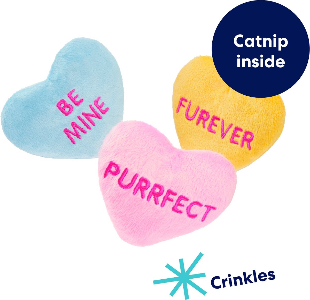 Frisco Valentine Gnomes Plush Cat Toy with Catnip