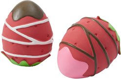 Frisco Valentine Chocolate Covered Strawberries Latex Squeaky Dog Toy, Small, 2 count
