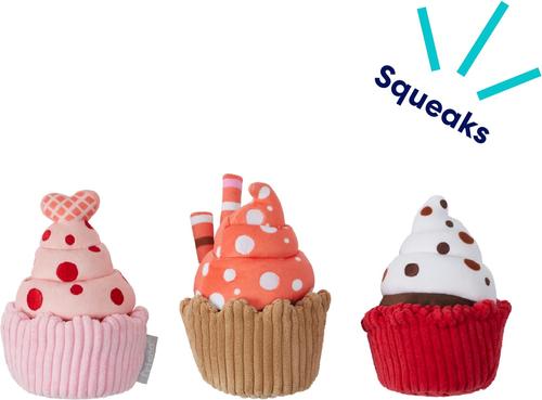 Show full view: Frisco Valentine Cupcakes Plush Squeaky Dog Toy, Small/Medium, 3 count slide 3 of 7