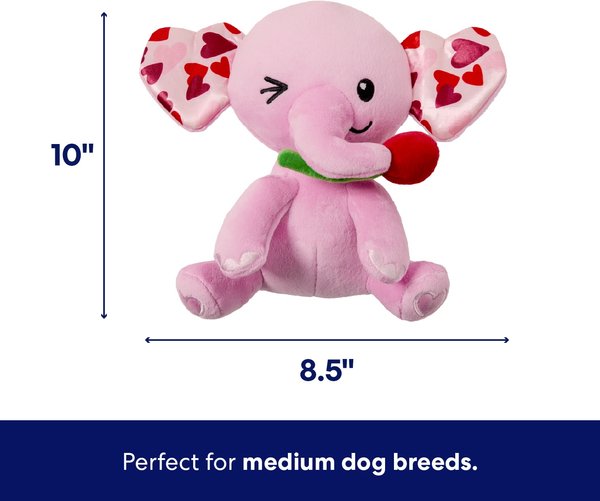 Frisco Valentine Elephant Plush Squeaky Dog Toy