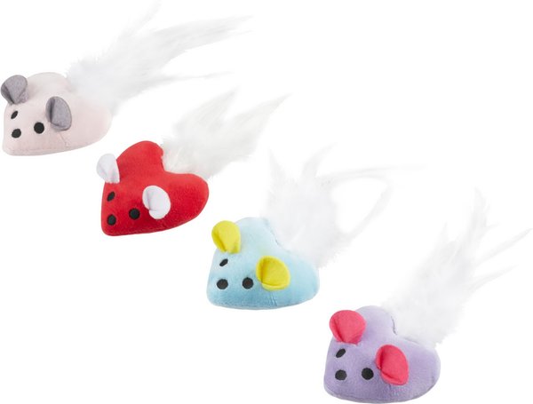 Marvel's Valentine Candy Heart Heroes Plush Cat Toy with Catnip, 4 count