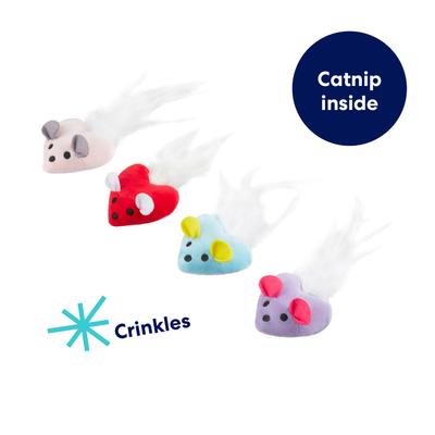 Show full view: Frisco Valentine Heart Mice Plush Cat Toy with Catnip, 4 count slide 3 of 7