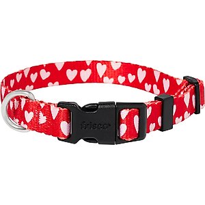 Frisco Valentine's Heart Printed Dog Collar, Small
