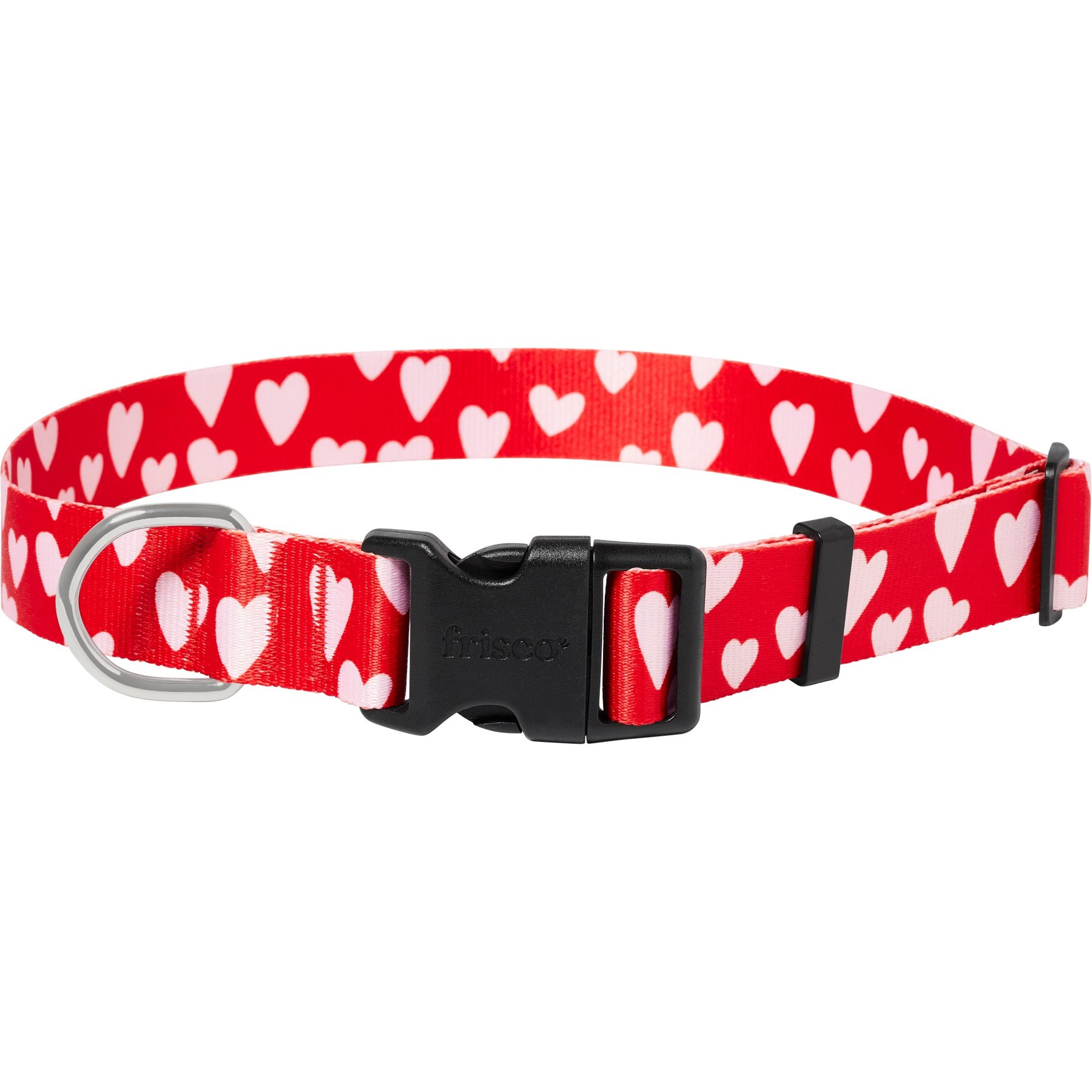 Frisco Valentine's Heart Printed Dog Collar, XXL/XXXL: 21 to 32-in neck, 1 1/4-in wide
