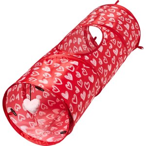 Frisco Valentine Hearts Foldable Play Tunnel Cat Toy with Catnip