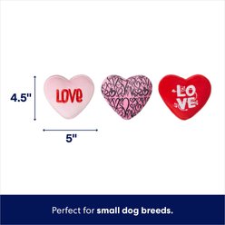 Frisco Valentine Hearts Plush Squeaky Dog Toy, Small, 3 count slide 2 of 5