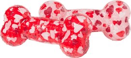 Frisco Valentine Hearts TPR Bone Squeaky Dog Toy, Medium/Large, 2 count