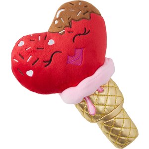 Frisco Valentine Ice Cream Plush Squeaky Dog Toy, Medium/Large