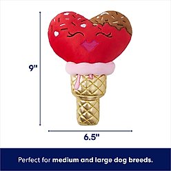 Frisco Valentine Ice Cream Plush Squeaky Dog Toy, Medium/Large slide 2 of 5