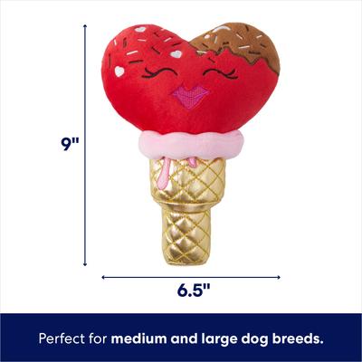 Show full view: Frisco Valentine Ice Cream Plush Squeaky Dog Toy, Medium/Large slide 3 of 8