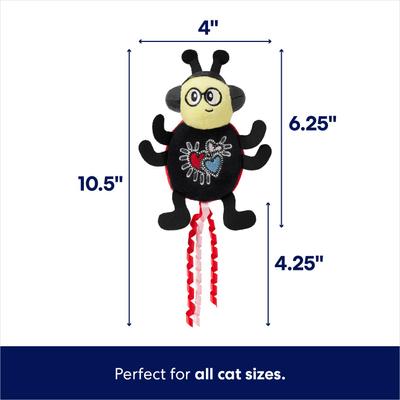 Show full view: Frisco Valentine Jammin' Ladybug Plush Cat Toy with Catnip slide 2 of 8