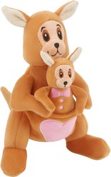 Frisco Valentine Kangaroo & Joey Plush Squeaky Dog Toy, Medium, 2 count