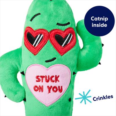 Show full view: Frisco Valentine Love Cactus Plush Kicker Cat Toy with Catnip slide 3 of 6