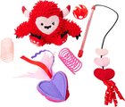 Frisco Valentine Love Monster Plush, Teaser, Spring & Ball Variety Pack Cat Toy with Catnip, 6 count